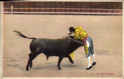 CPA Corrida Course de taureaux Un gran volapie 