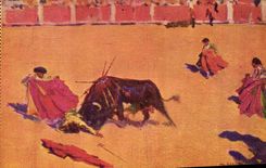 Vintage Postcard Bullfight Bullfight a cogida Bertuchi