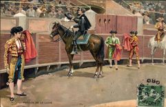 Vintage Postcard Bullfight Bullfight Peticion of the Lava