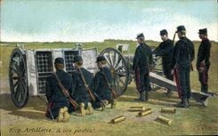 CPA Militaria Artillerie A vos postes 