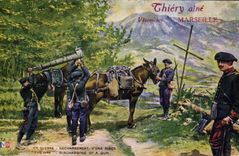 CPA Militaria Thiery Aine Marseille Dechargement d'une piece 