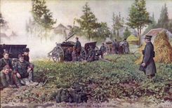 CPA Militaria Artillerie belge en action 