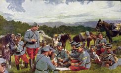 CPA Militaria Une bonne partie Jeu de cartes 