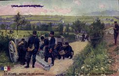 CPA Militaria Notre 75 en action 