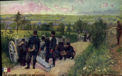 CPA Militaria Notre 75 en action 