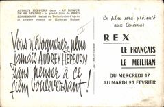 Modern Postcard Cinema Audrey Hepburn With the risk to lose itself