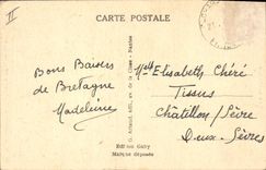 CPA Folklore Saint Guenole Penmarch Jeune Bigoudene