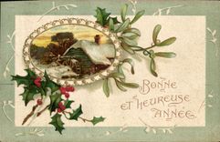 CPA Fantaisie Fleurs Moulin a eau 