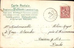 CPA Fantaisie Fleurs Hirondelle 