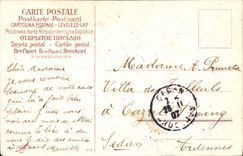 CPA Fantaisie Fleurs Automobile Colombes 