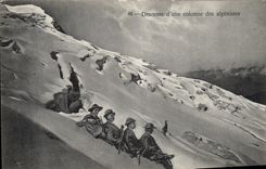 CPA Alpinisme Descente d'une colonne des alpinistes 