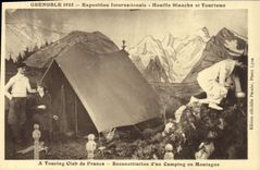 CPA Alpinisme Grenoble 1925 Exposition internationale Houille Blanche et tourisme A Touring Club de France Reconstitution d'un camping en montagne