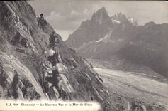 CPA Alpinisme Chamonix Le mauvais pas et la mer de glace