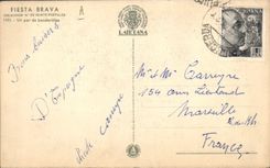 CPA Corrida Course de taureaux Un par de Banderillas 