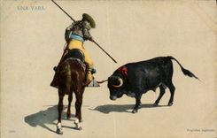 CPA Corrida Course de taureaux Una Vara 