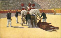 CPA Corrida Course de taureaux Arrastre 