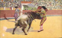 CPA Corrida Course de taureaux Una buena estocada 