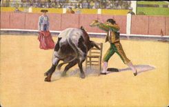 CPA Corrida Course de taureaux Cambiando un par en still 