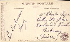 Vintage Postcard Militaria a battery of 130mm Guns