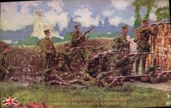 CPA Militaria Fantassins anglais en embuscade 