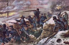 CPA Militaria Combat pour gagner un peu de terrain en Argonne 