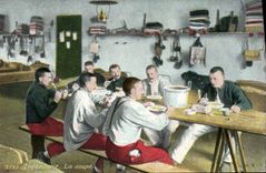 Vintage Postcard Militaria Infantry soup