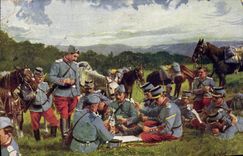 CPA Militaria Une bonne partie Cartes 