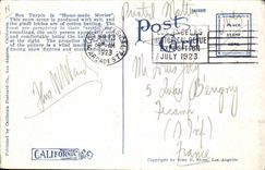 Vintage Postcard Cinema Faking has snow scene in Tropical California Mack Sennett Studios Edendale SIGNAL