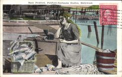 Vintage Postcard Cinema Mary pickford Fairbnaks Studios Hollywood SIGNAL