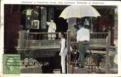 CPA Cinema Shooting a Chinatown scene with Constance Talmadge at Hollywood TOP 