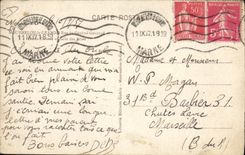 Vintage Postcard Mourmelon Cinema Main street of General Gouraud To the Chime SIGNAL