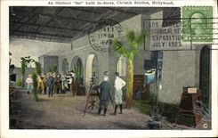 Modern Postcard Cinema Year outdoor Set built in doors Christie Studios Hollywood SIGNAL