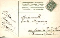 CPA Fantaisie Fleurs Fer a cheval Trefle 