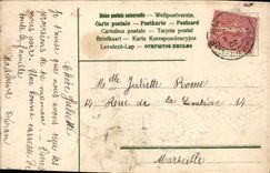 CPA Fantaisie Fleurs Fer a cheval 