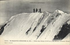 Vintage Postcard Alpinisme St Martin Vesubie Cime of Froze In Northern winter Pouring