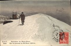 Vintage Postcard Alpinism Rise of Mont Blanc On the Summit of Mont Blanc