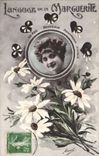 Vintage Postcard Fantasy Language of the Flowers Marguerite