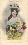 CPA Fantaisie Langage des Fleurs Chrysantheme Femme 