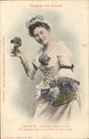 CPA Fantaisie Langage des Fleurs Violette Femme 