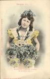Vintage Postcard Fantasy Language of the Flowers Forget-me-not Woman
