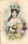 CPA Fantaisie Langage des Fleurs Chrysantheme Femme 