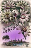 Vintage Postcard Fantasy Language of the Flowers Yes I love you