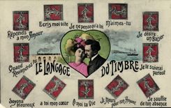 CPA Fantaisie Langage du timbre 