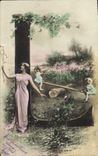 Vintage Postcard Fantasy Woman Letters Letter L Child