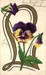 CPA Fantaisie Fleurs Lettres Lettre L 