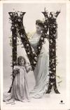 Vintage Postcard Fantasy Woman Letters Letter Mr. Enfant