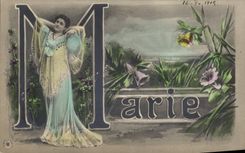 Vintage Postcard Fantasy Woman Letters Letter Mr. Marie First name