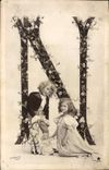 CPA Fantaisie Enfant Lettres Lettre N 