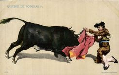 Postal Corrida Corrida de toros Quiebro de Rodillas