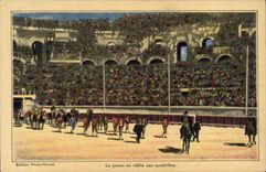 Postal Corrida Corrida de toros el paseo o defil de las cuadrillas